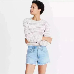 Madewell Relaxed Denim Blue Jean Shorts in Dunwoody Light Wash Sz 35